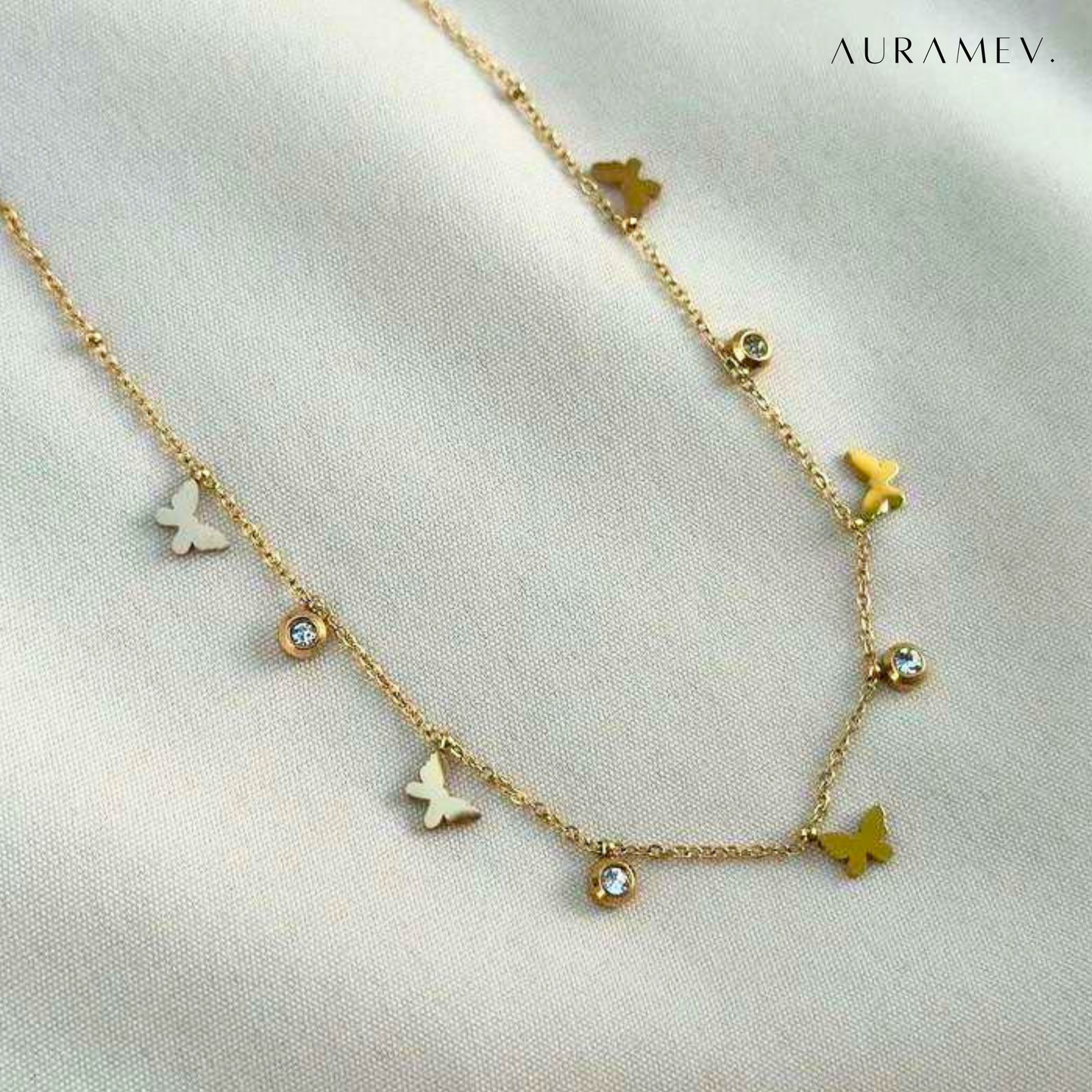 Dancing Butterflies Charm Necklace