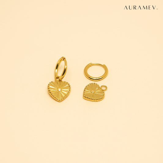 Amara Gold Heart Huggie Earrings
