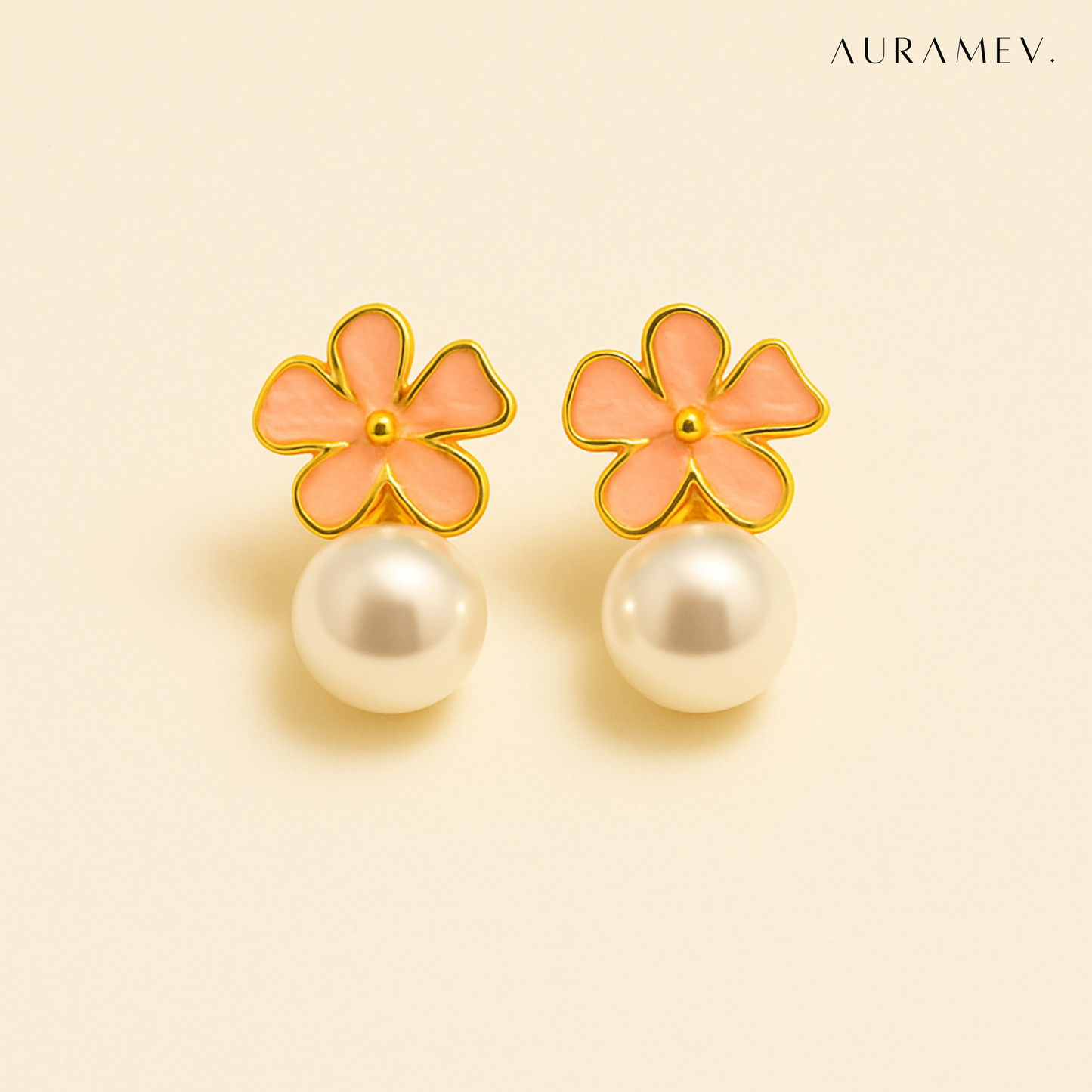 Pretty Flower & Pearl Earrings