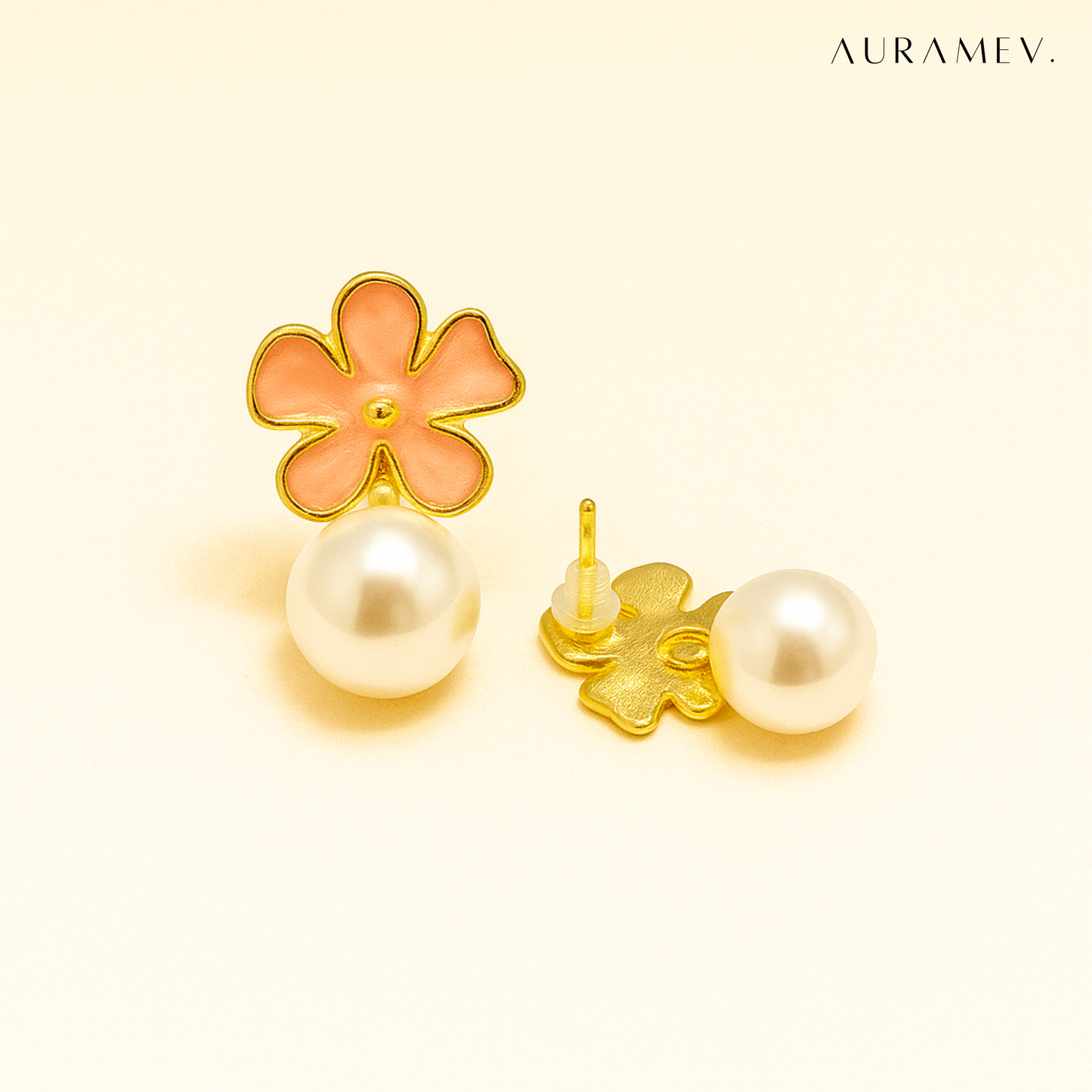 Pretty Flower & Pearl Earrings