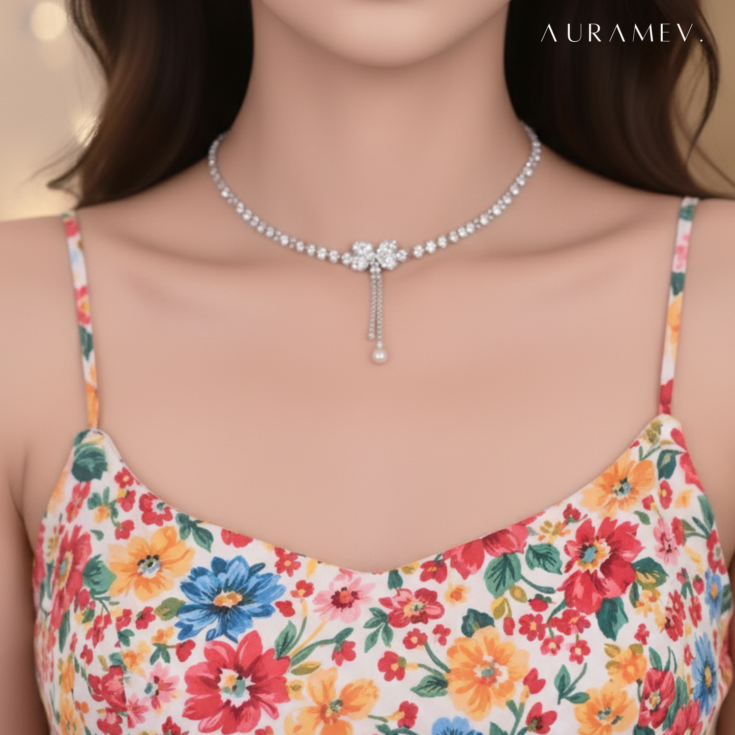 Cute Bow Charm Choker