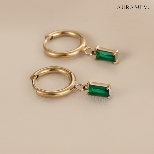 Golden Aura Gem Drop Earrings