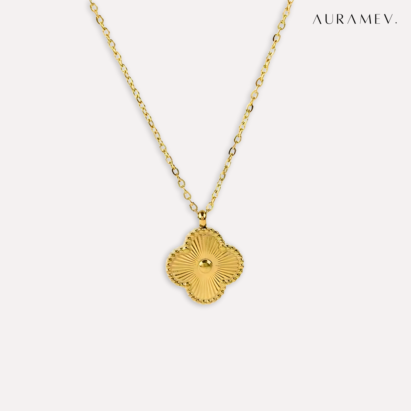 Golden Clover Pendant Necklace