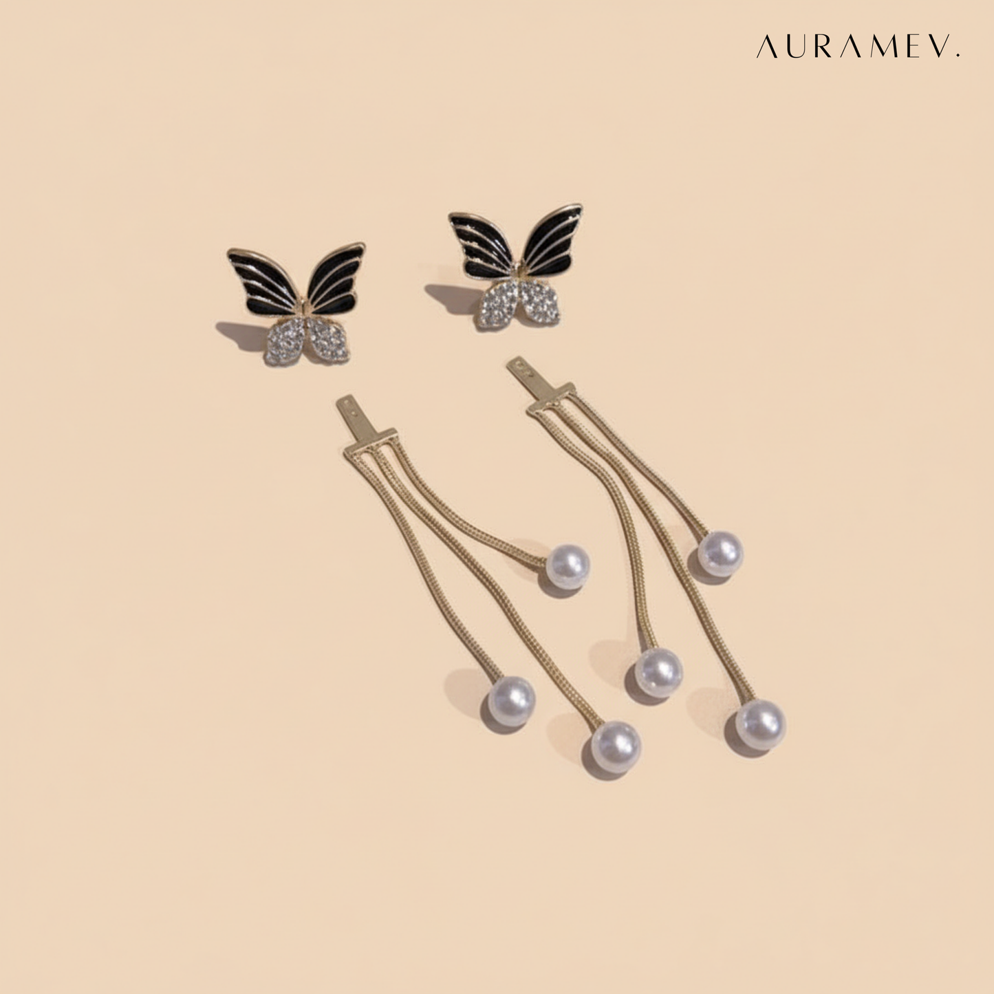 2-in-1 Long Chain Butterfly Earrings