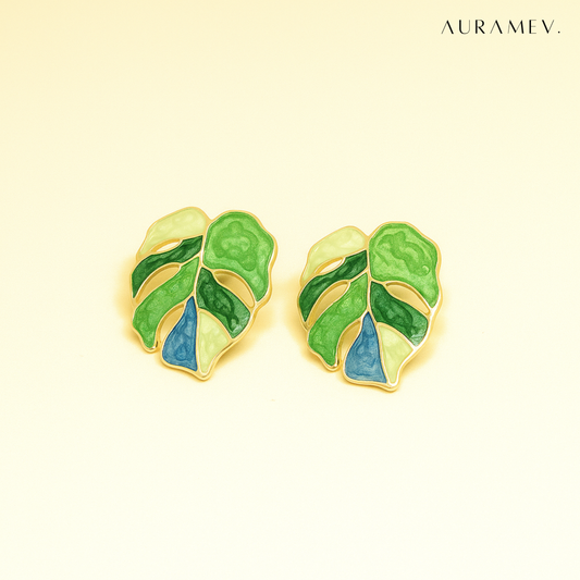 Monstera Leaf Luxe Earrings