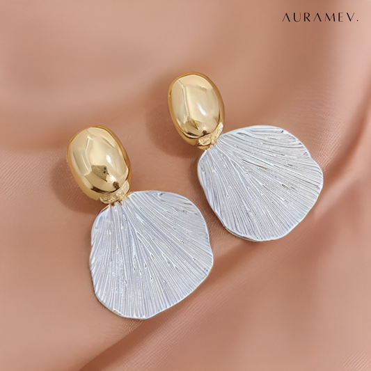 Textured Twin-Tone Drop Earrings