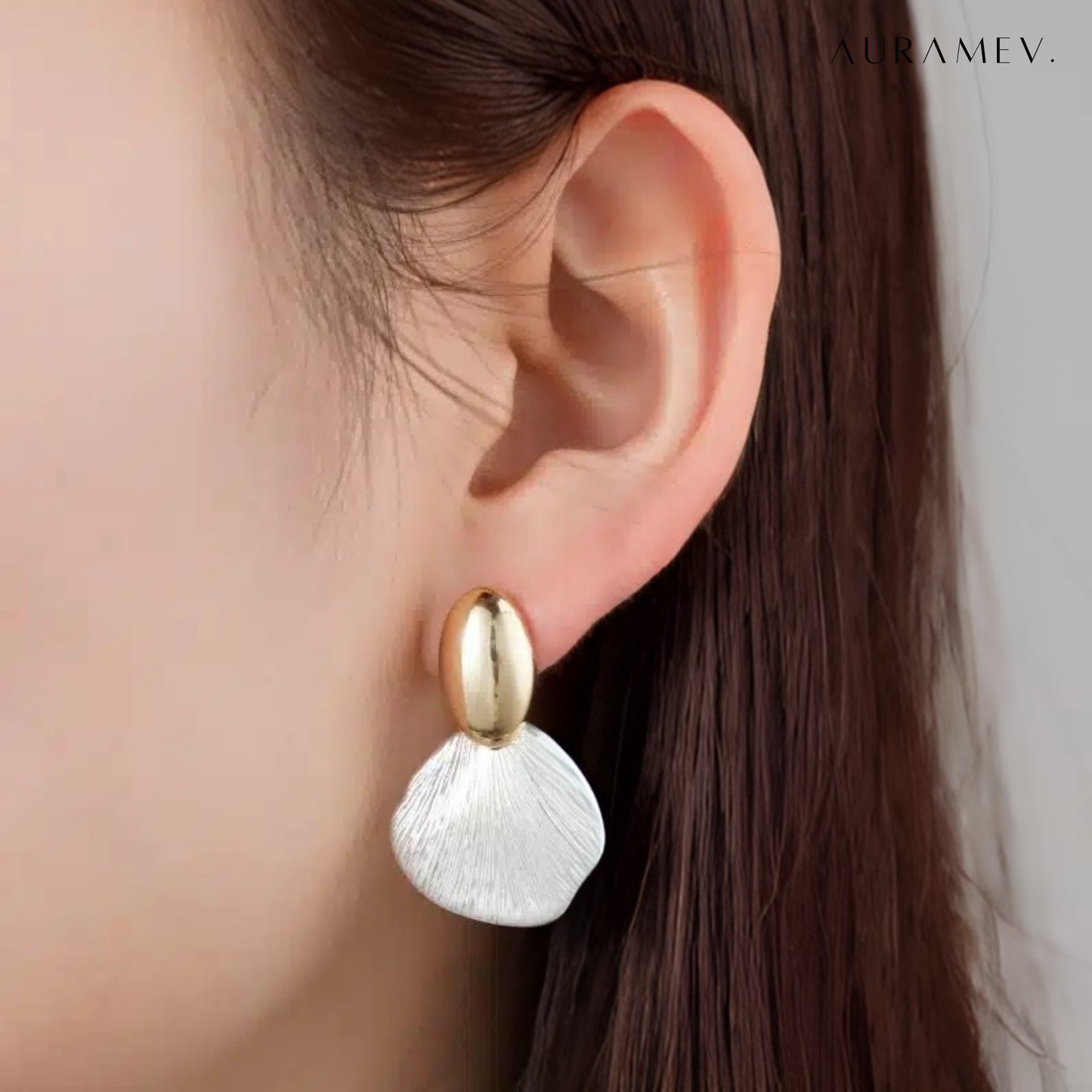 Textured Twin-Tone Drop Earrings