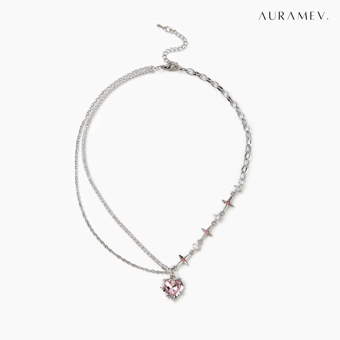 Celestial Pink Heart Necklace