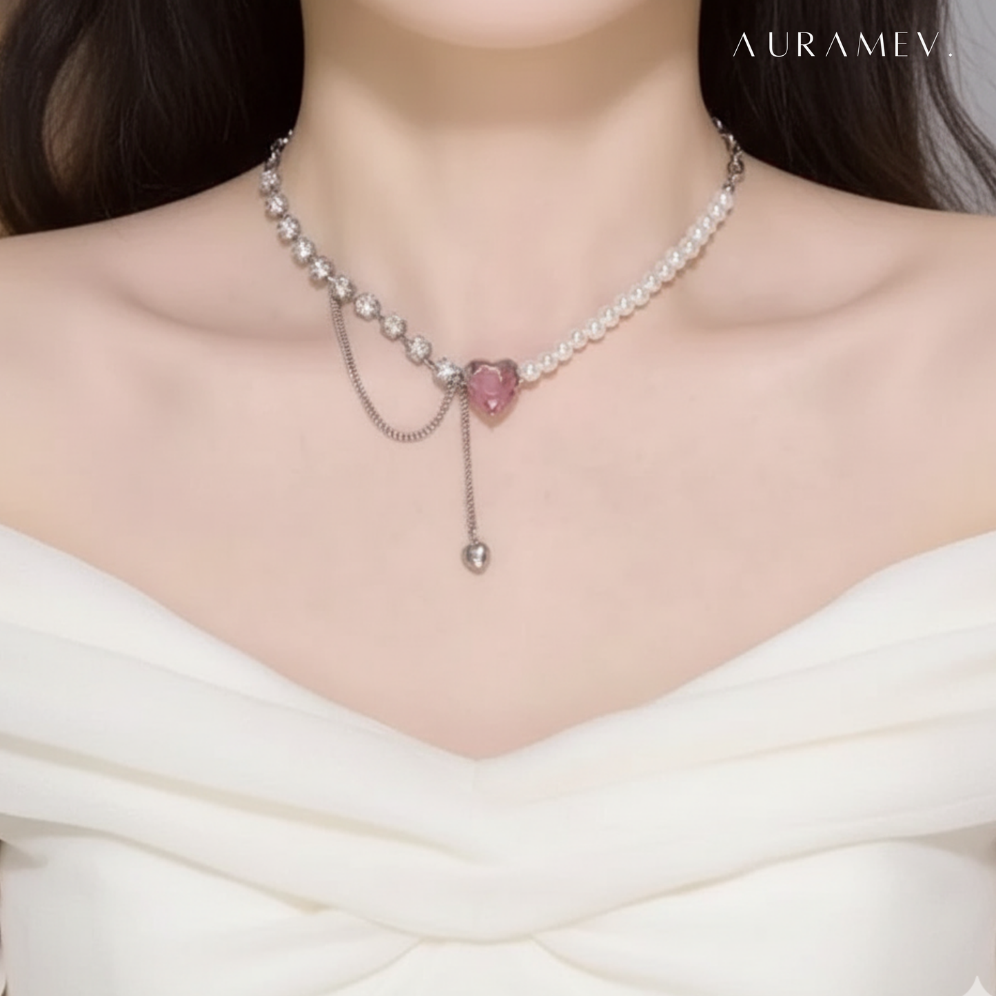 Sweetheart Pearl Drop Necklace