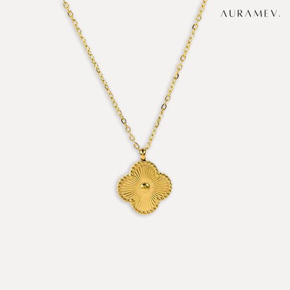 Golden Clover Pendant Necklace