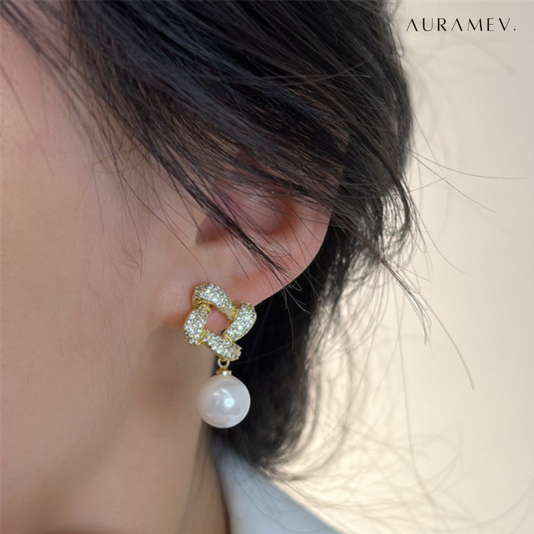 Knot & Pearl Statement Earrings