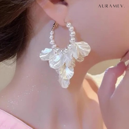 Pearl & Petal Hoop Earrings